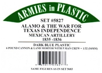Armies in Plastic Alamo /& War for Texas Independence Mexican Artillery 8-pounder