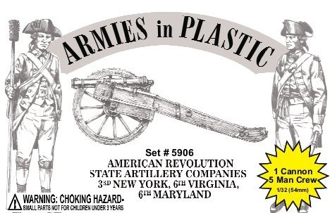 American Revolution - State Artillery Companies.  3rd New York, 6th Virginia, 6th Maryland